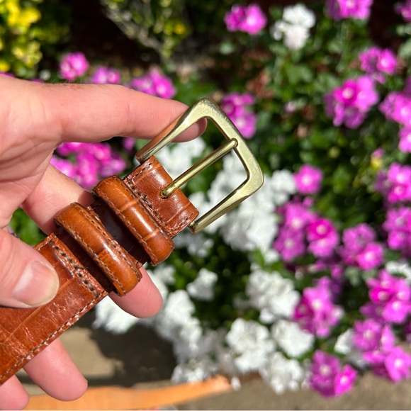 BRIGHTON Men’s Leather Belt size 38 with Brass Hardware LIKE NEW !!’ - Picture 7 of 11